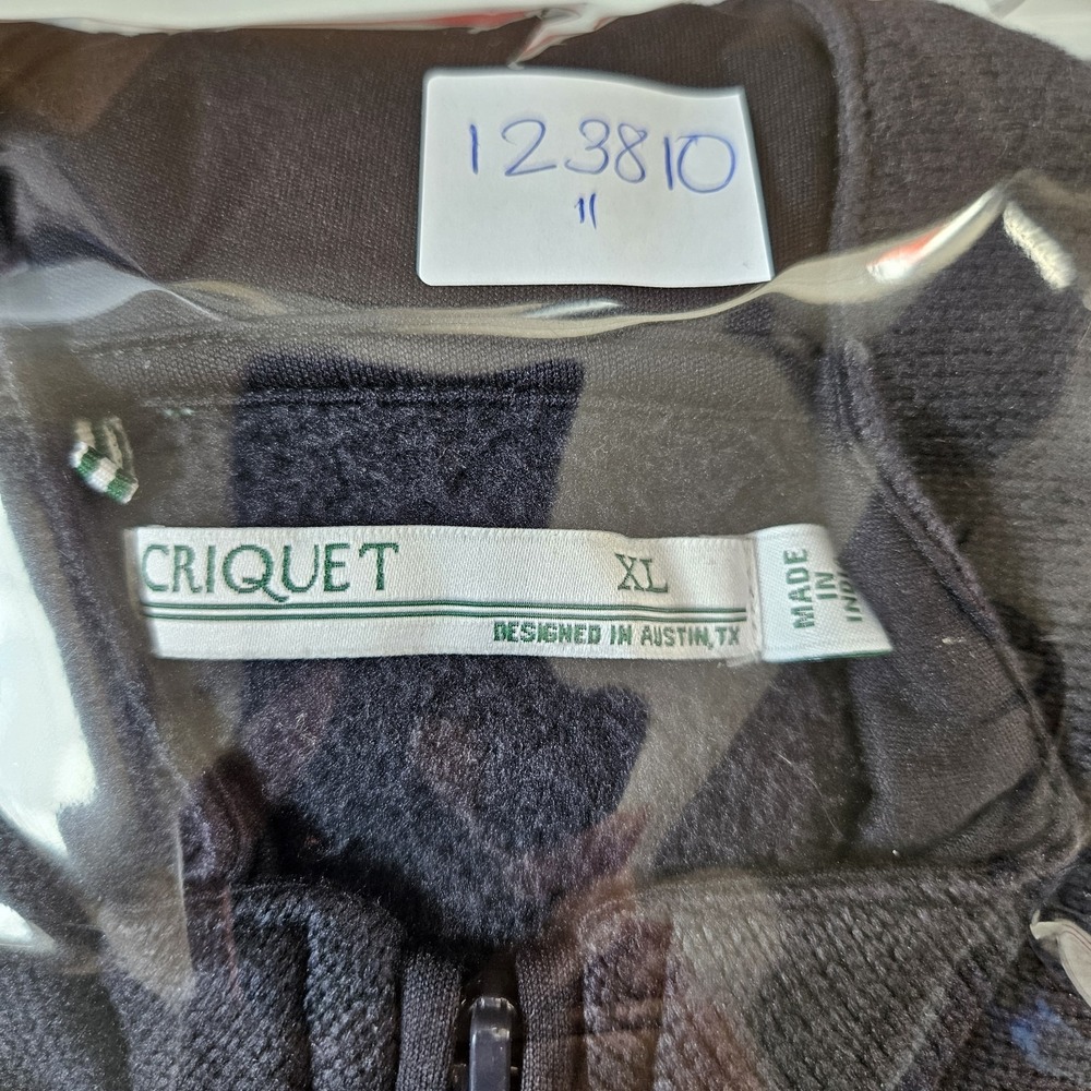 Criquet Sweater Jacket Men's XL Full Zip Navy Fleece Polyester Long Sleeve Golf - Picture 13 of 13